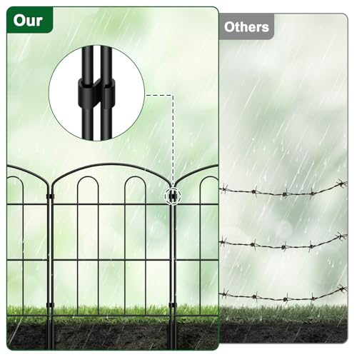 KANEODOT 28 Pack Decorative Garden Fence,24in (H) x 30ft (L) Rustproof No Dig Animal Barrier Fence Border for Dog Rabbit Small Metal Wire Fencing Garden Edging for Outdoor Yard Patio Landscaping by KANEODOT - Used condition - Image 8