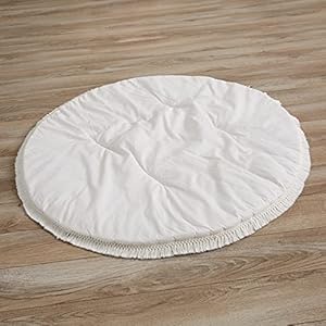 Sweet Jojo Designs Ivory Boho Bohemian Girl Boy Baby Playmat Tummy Time Infant Play Mat – Gender Neutral Solid Color…