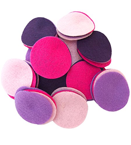 Círculos de fieltro de 2.5 pulgadas pack de 48 unidades en tonos morado y rosa para manualidades