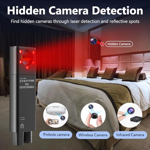 FOWARD GAUSS Professioneller Verborgene Kamera Detektor Anti-Spionage-Bug-Detektor RF-Signal-Scanner Detektor für GPS-Tracker/Abhören/Magnetische Drahtlose Geräte Tragbarer Spionage-Kameradetektor