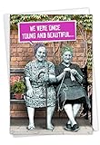 NobleWorks - 1 Funny Card for Birthdays - Old Lady Humor, Bday Notecard Stationery - Young and...