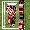 Craig Bachman 2.5" x 10yd Footballs on Royal Burlap Ribbon, Wired Edge - Red & Brown Striped Sports Decorative Ribbon for Game Day Wreaths, Tailgate Decor, Bows & Tailgate Party Supplies #2