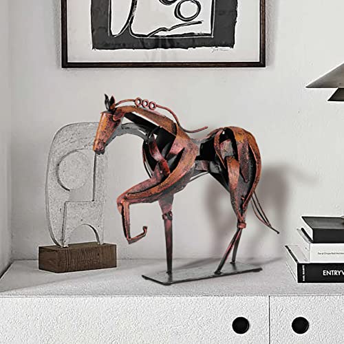 Metal-Horse-Statue-Decor-Handmade-Strong-Modern-Horse-Sculpture-Handicraft-Rustic-Metal-Statue-Decorations-Gift-for-Home-Office-Desk-Figurine-Pearl-Brown Metal Horse Statue Decor Handmade Strong Modern Horse Sculpture Handicraft Rustic Metal Statue Decorations Gift for Home Office Desk Figurine Pearl Brown