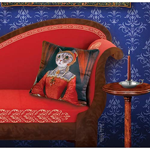 Accoutrements 18"X18" Pillow Cover: Renaissance Kitty #TOP2