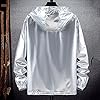 Shiny Bomber Jacket Men's Silver Windbreaker Metallic Fly Jacket Lightweight with Hood Jackets Outdoor Hiphop Long Sleeve Transition Jacket Biker Jacket Outwear Carnival Costume Functional Jacket, O #5