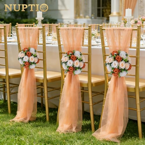 Image of NUPTIO Terracotta Flower Ball Centerpieces: Floral Arrangements for Fall