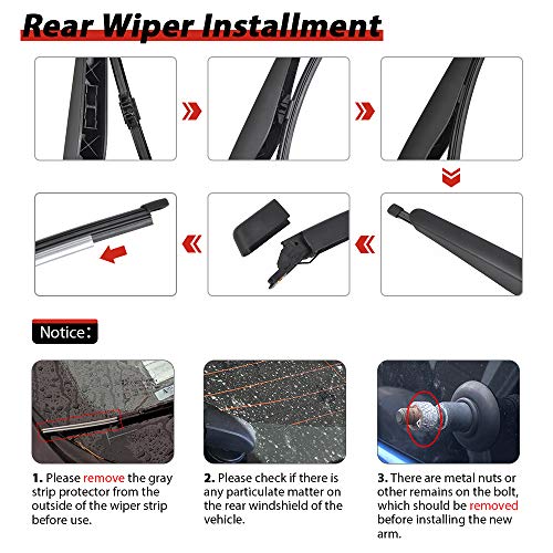 OTUAYAUTO Replacement for Ford Escape 2013-2018 Rear Windshield Back Wiper Arm Blade Set OEM BB5Z17526-C