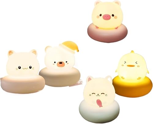 Miniatura 2 de Luz nocturna LED recargable para niños, 3 niveles, regulable, para guardería, dormir, para amamantar, decoración de bebé (oso)