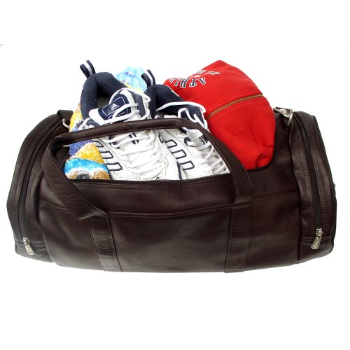 Piel Leather Gym Bag, Chocolate, One Size