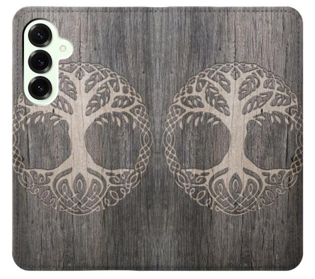 Étui rabat cuir PU Samsung S25 Plus gravure Viking premium - 3