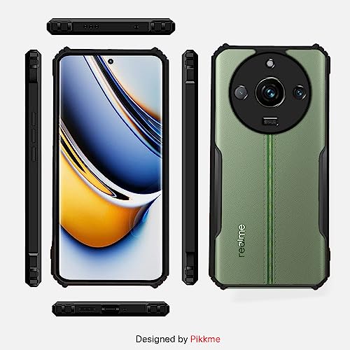 Image of Outlouders Back Cover for Realme 11 Pro /11 Pro Plus 5G | Ultra Hybrid Transparent | Full Camera Protection | Raised Edge | Crystal Clear Bumper Case(Black)