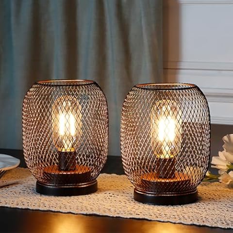 JHY DESIGN Vintage Battery Powered Bedside Lamps Cover