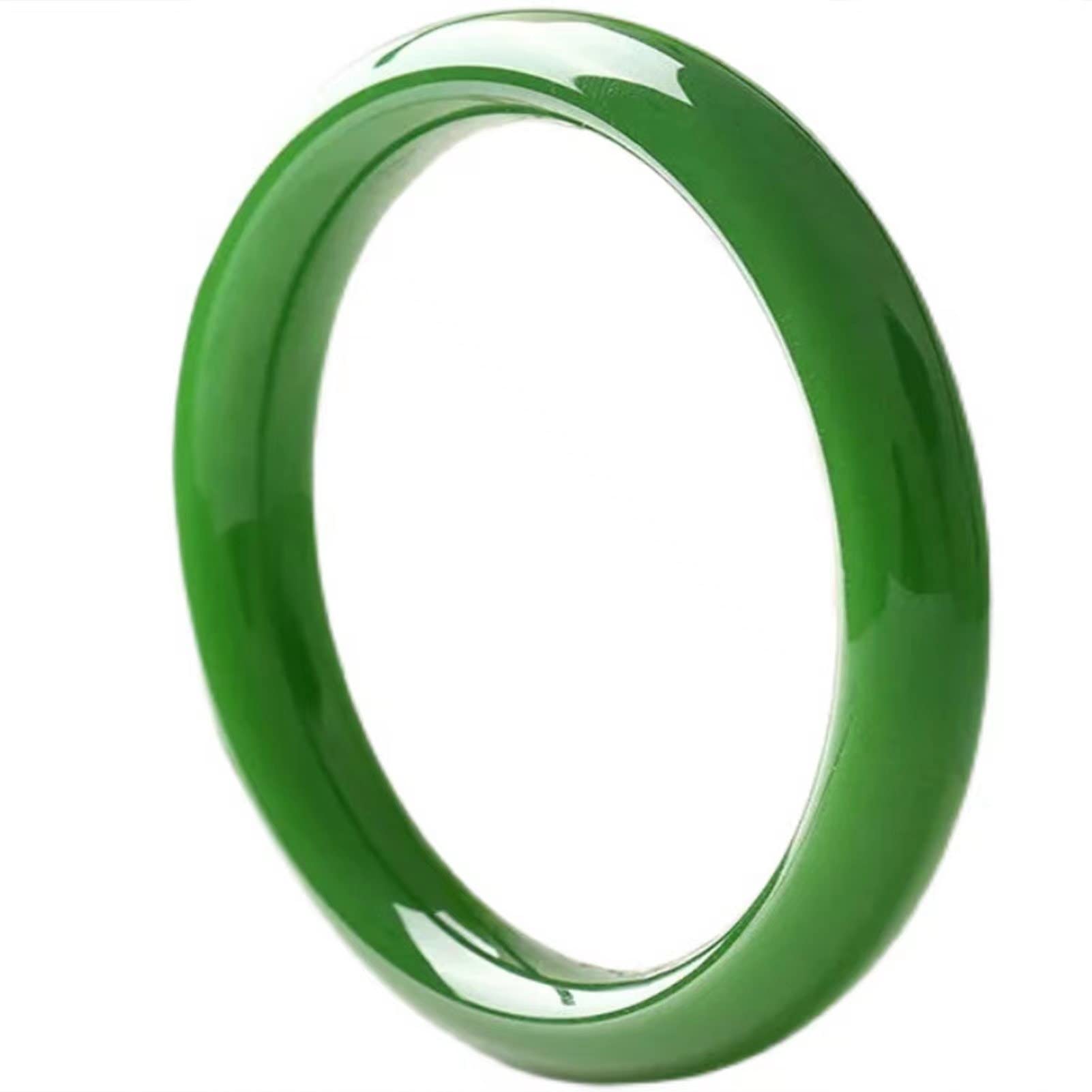 Bracciale Giada hetian Femminile Femminile Spinaci Rotondo Verde Bar Giovane Jasper Beauty Bar Jade Bracciale è Il miglior Regalo per i Festival (Colore: Verde, Dimensioni: 60mm)