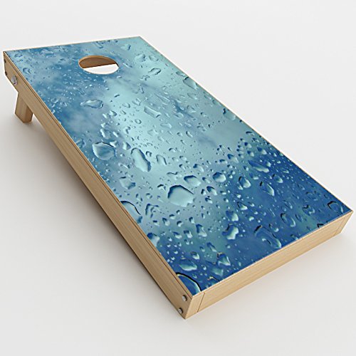 Skin Decal Vinyl Wrap for Cornhole Outdoor Game Bag Toss (2 x pcs. Skins only) / Raindrops