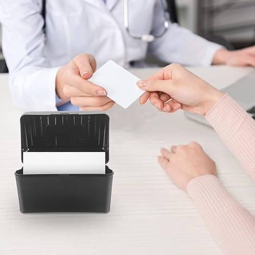 Miniatura 3 de Caja de tarjetas de oficina, contenedor de tarjetas, estuche de almacenamiento para tarjetas de visita, organizador de tarjetas de oficina, soporte