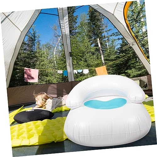 Asiento inflable portátil para aliviar la espalda sofá de PVC cómodo azul 5