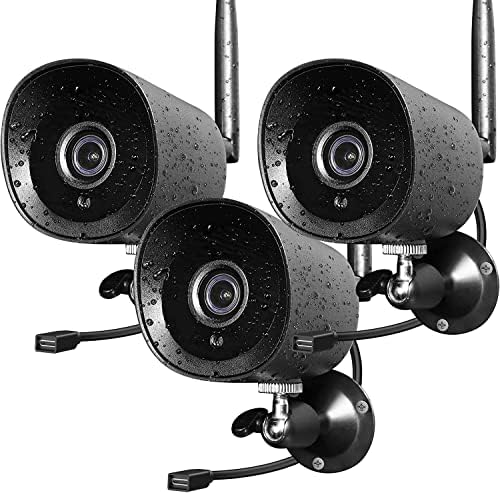 Rraycom 3Pack 2K Wireless Security Camera Outdoor for Home Security,3MP FHD WiFi Cameras with Night Vision, Motion Detection, IP66 Waterproof, 24/7 Live Video, Compatible with Alexa&Google Assistant