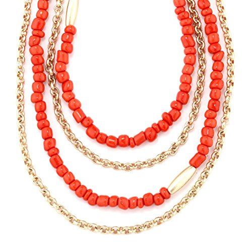 Women’s Jewelry Long Bead Coral Necklace And Earring Set #TOP4
