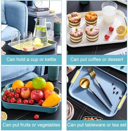Large Navy Blue Plastic Drain Rack - Double-Layer Kitchen Utensil Strainer Tray, with a Perforated Design for efficient Drainage; can Also be Used as a Multi-Purpose Fruit and Snack Rack.