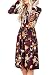 ZESICA Women's Long Sleeve Floral Pockets Casual Swing Pleated T-shirt Dress