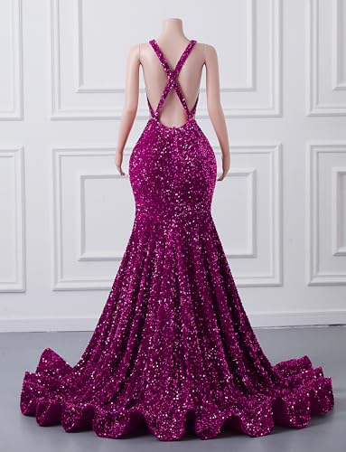 Sequin Prom Dress Beaded Applique Sleeveless Pageant Gala Celebrity Mermaid Evening Party Gown2