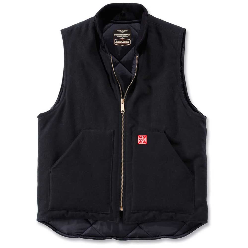 West Coast Choppers Men's Black Vest Heavy Duty, Color:, Size:xl
