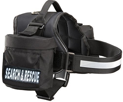 Search And Rescue Dog Harness With Removable Saddle Bag Backpack