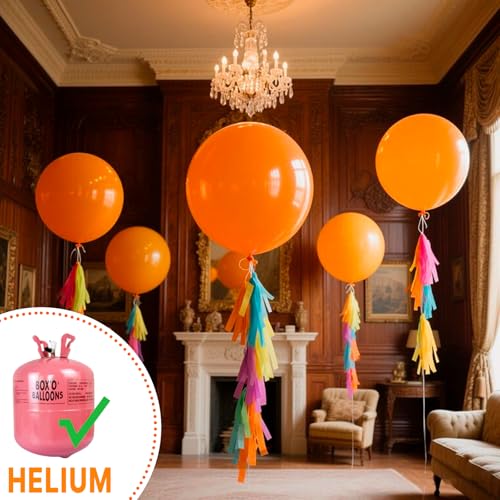 Image of PartyWoo Orange Balloons 4pcs 36 Inch Fall Latex Helium Balloons for Birthday Baby Shower Graduation Tangerine Little Cutie Pumpkin Tropical Sunshine Boho Theme Party Decorations Orange-Y9