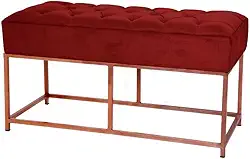 Sofá de Canto Retangular em Veludo - Assento Espuma D33, Suporta 180kg - 14 Cores - Pronto Uso(Azul marinho/Rose Gold)