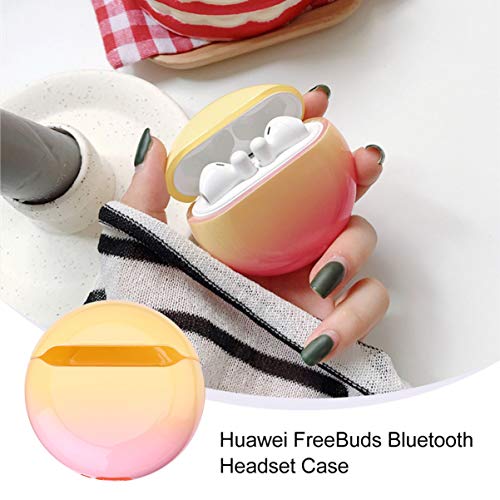 NICERIO Draadloze Oortelefoon Hoes Plastic Kleurverloop Draadloze Oordopjes Harde Schaal Headset Opbergtas Koptelefoon Accessoires Voor Freebuds (Geel Roze) - Image 8