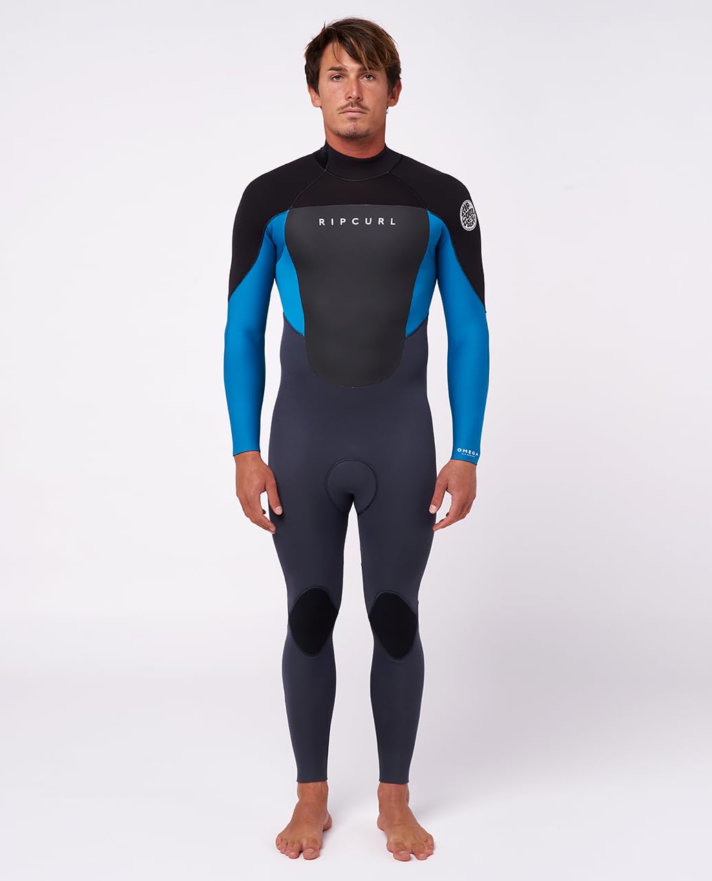 RIP CURL - Combinaison de Surf Omega 3/2 mm Zip Dos - Neoprene Extensible et Coutures renforcées, idéale pour température d’Eau Entre 15 et 18°C