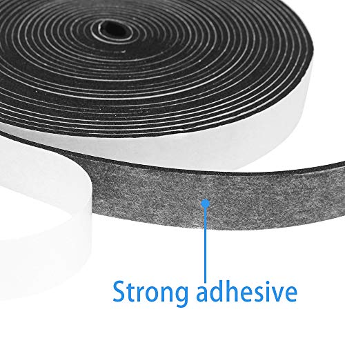 Storystore Foam Insulation Tape Self Adhesive,Weather Stripping For Doors And Windows,Sound Proof Soundproofing Door Seal,Weatherstrip,Cooling,Air Conditioning Seal Strip (1/2In X 1/8In X 50Ft, Black) #TOP3