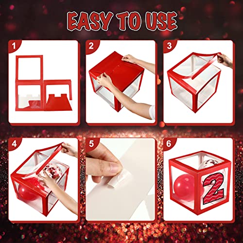 Graduation Box Decorations With Balloon And Led Light Strings Congrats 2023 Grad Party Supplies Proud Of You Balloon Boxes For Class Of 2023 School College Party Decor, 44 Pieces (Red) #TOP4