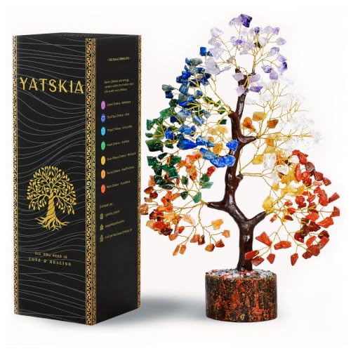 YATSKIA 7 Chakra Tree of Life - Crystals and Healing Stones | Birthday Gifts for Women| Crystal Tree for Positive Energy | Home & Office Decor | Gifts for Mom