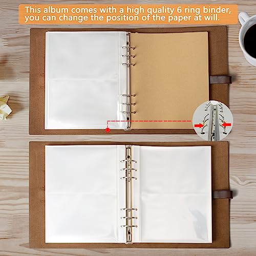 Photo-Album-4x6-200-Photos-Genuine-Leather-Photo-Albums-with-Writing-Space-with-30-Writing-Paper-Travel-Family-Wedding-Kids-Graduation-Ultrasound-Baby-Picture-Album-Scrapbook-Photo-AlbumLOVE