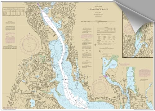 Decorative Wall Chart, Providence River Nautical, 34 x 24 Inches, Peel & Stick, No Frame Necessary