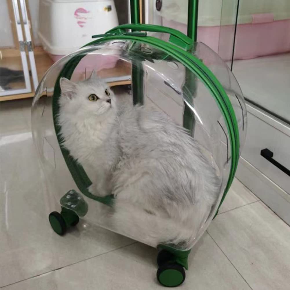 Bolsa de gato transparente portátil Multifuncional Mochila para mascotas Trolley