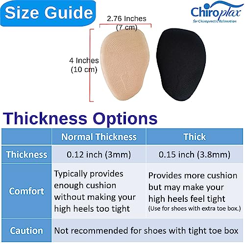 Chiroplax High Heel Cushion Inserts Pads (4 Pairs) Suede Ball Of Foot Forefoot Metatarsal Anti Slip Shoe Insoles For Women (Beige+Black, Normal Thickness) #TOP1