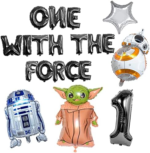 20 PCS Beyton Star War Birthday Party Balloons ONE WITH THE FORCE Baby 1st Birthday party Decoration For Children Birthday