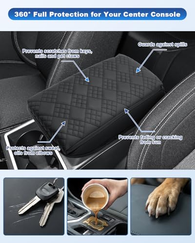 Image of CDEFG for 2025 2026 Outlander Sport Center Console Cover for 2021-2025 2026 Outlander Sport Accessories Armrest Cover Middle Console Protector Arm Rest Pad Leather