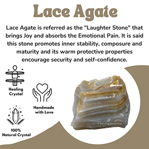 Image of Amazing Gemstone 2 Pieces Lace Agate Raw Crystals and Healing Stones, Natural Rocks for Tumbling and DIY Raw Stones and Crystals
