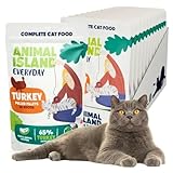 Animal Island Alleinfuttermittel Nassfutter Katze Erwachsen Puten-Filet in Brühe Nassfutter Beutel, 12 x 85g