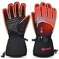 SAVIOR HEAT Heated Ski Gloves for Men Women, Electric Rechargeable Battery Heating Thick Thermal Glove for Outdoor Motorcycle Snowboarding Hunting Hiking Camping Walking Dogs (Large)