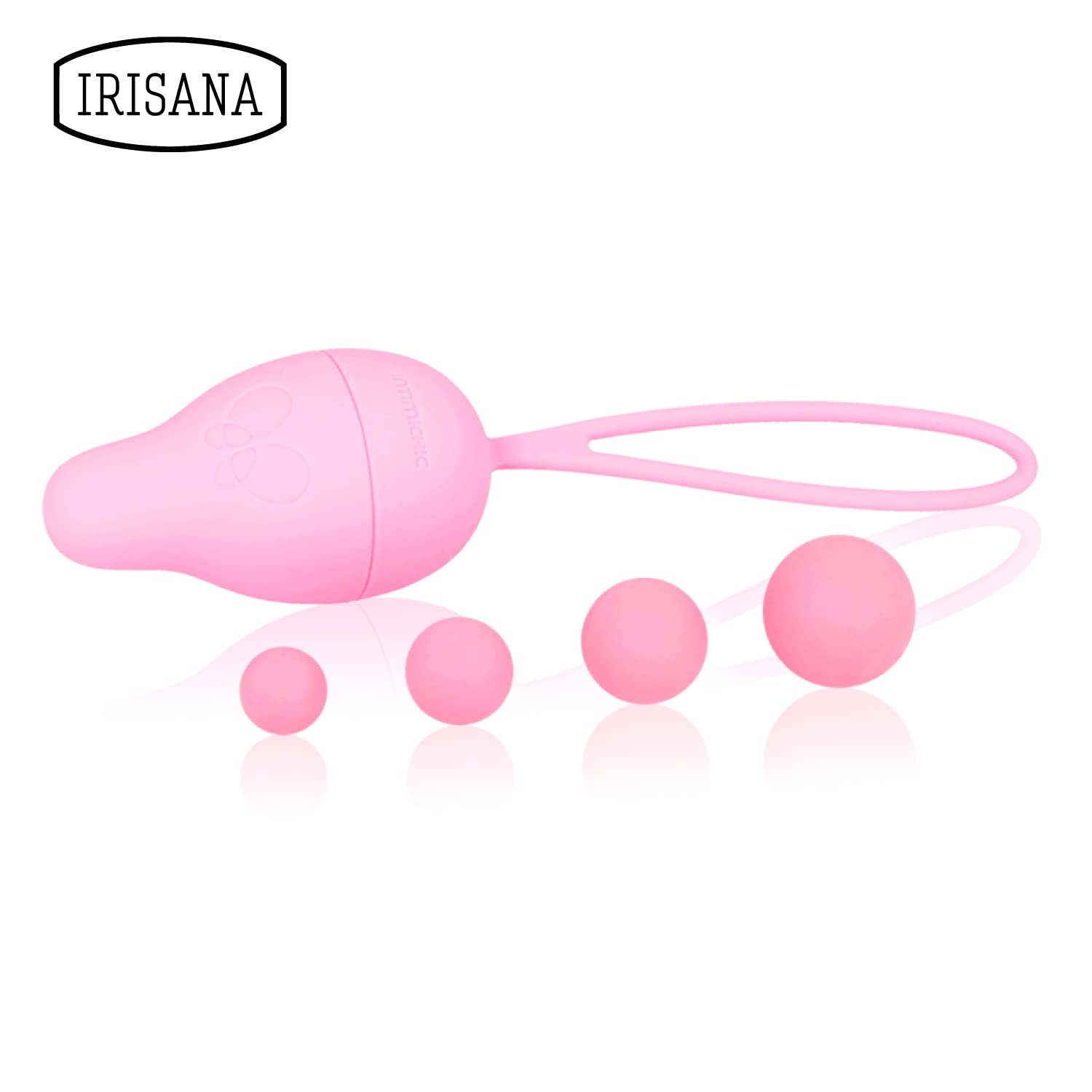 Irisana - Bolas Chinas para Suelo Pélvico - En 4 Tamaños - Rosa - Para Ejercicio Kegel - Salud Íntima Femenina - Silicona sin BPA y Acero - Intimichic