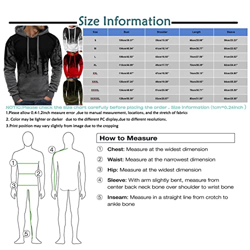Ymosrh Mens Fashion Hoodies Sweatshirts, Men Hoodie Sweatshirt With Hood Red Hoodies For Gradient Color Pullover Long Sleeve Hooded Sweatshirt Tops Blouse Big And Tall Hoodies (3Xl, Red) #TOP6