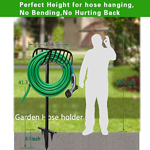 2022 Newest Garden Water Hose Holder Hanger Freestanding Metal Water Hose Stand Heavy Duty Flexible Pipe Storage Hanger Organizer Sturdy Hose Butler Hose Reel Garden Hose Cart For Lawn & Yard #TOP5