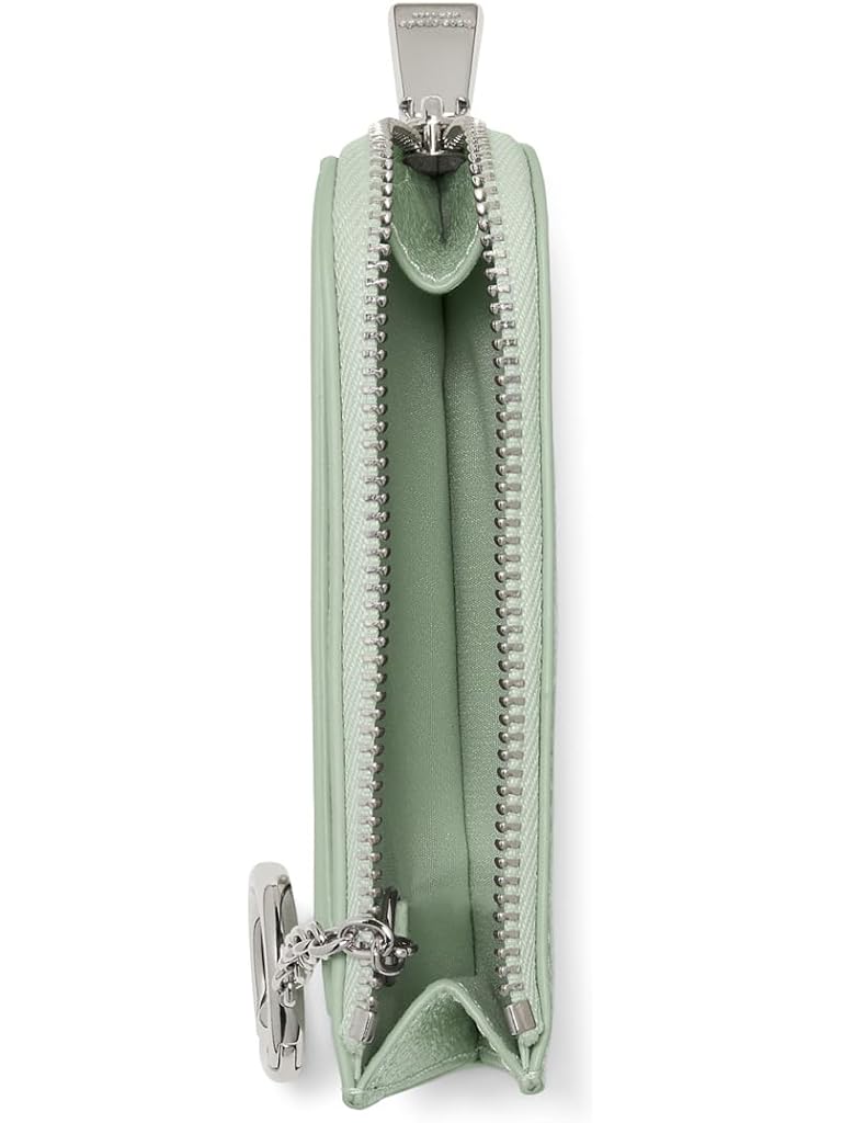 Green Kate Spade New York Mini Zip Card Case Crinkle Patent Leather Mini Zip Card Case