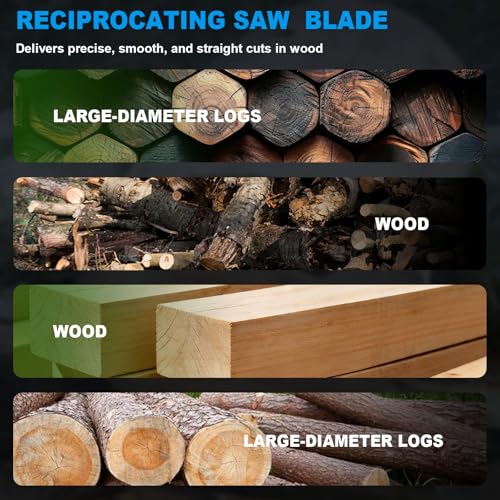 Image of 5 Pack 15 inch Reciprocating Saw Blades Set, 5 TPI High Carbon Saw Blades, Saw Blades with Organizer Case (5, 5T /380mm)
