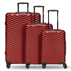 REDOLZ Ultra leicht Hartschalen Koffer-Set 3-teilig | Shiny Oberfläche & mit Dehnfalte erweiterbar um 3 cm | 4 Doppelrollen & TSA-Schloss für Damen & Herren (Essentials 18)