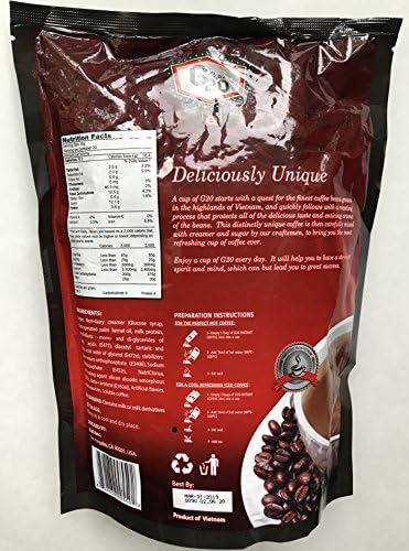 G20 Coffee Vietnamese Instant Coffee Mix 3 in 1 16G x 20 Bags (320G)